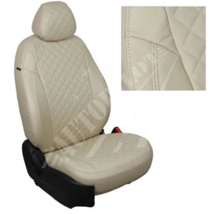 Чехлы на сиденья, рисунок ромб (бежевые) для Mazda CX-5 (три отд. кресла) Touring, Active, Supreme с 11-17г.