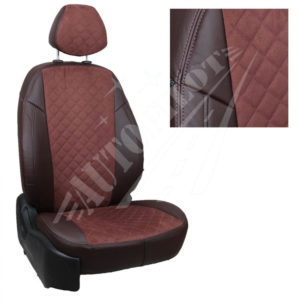 Чехлы на сиденья из алькантары ромб (шоколад) для BMW 5 (E60) седан (сплошн.) с 03-10г.
