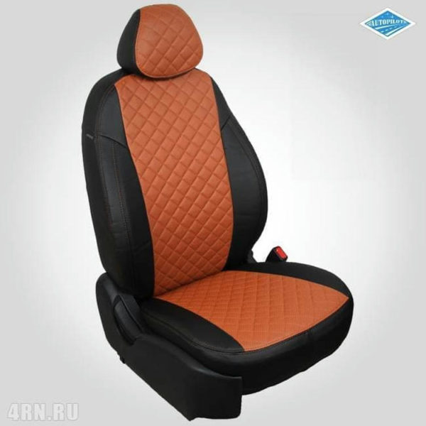 Чехлы на сиденья "Автопилот" для Lada (ВАЗ) XRAY (2016-2023) черно-оранжевый ромб № va-lkh-khr-cho-r