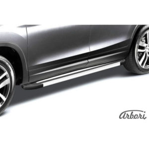 Пороги алюминиевые "Luxe Silver" 1800 серебристые для Kia Sorento (2015-2020) № AFZDAALKS1504