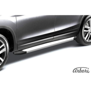 Пороги алюминиевые "Optima Silver" 1800 серебристые для Kia Sorento (2015-2020) № AFZDAALKS1502