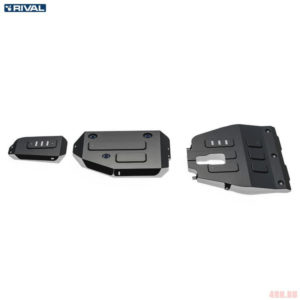 Комплект защиты картера, КПП, топливного бака и редуктора для Hyundai Santa Fe (2021-2023) полный привод № K111.2853.1