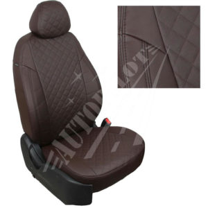 Чехлы на сиденья, рисунок ромб (шоколад) для Toyota Corolla седан c 18г. (без заднего подлокотника) комплектация Standart / Classic
