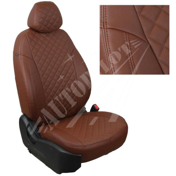 Чехлы на сиденья, рисунок ромб (темно-коричневые) для Toyota Rav-4 c 18г.