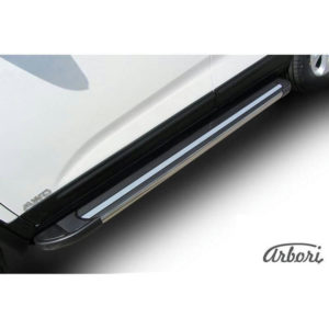 Пороги алюминиевые Arbori "Luxe Black" 1700 черные для Kia Sorento (2013-2015) № AFZDAALKS1303