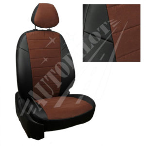 Чехлы на сиденья из алькантары (черный-шоколад) для Volkswagen Touareg II c 10г.