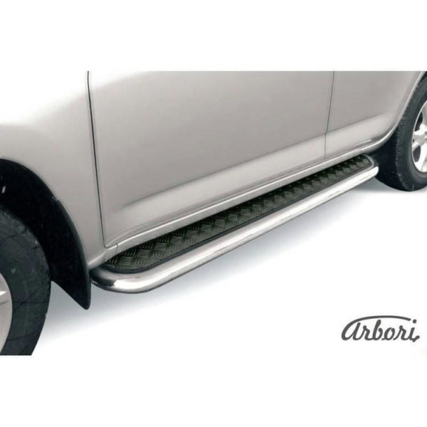 Пороги Arbori d57 с листом (чёрный "квинтет") для Toyota RAV4 (2009-2010) № AFZDATR40917