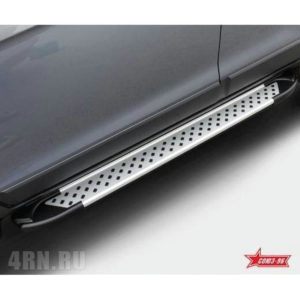 Пороги алюминиевые профиль для Chevrolet Captiva (2014-2018) № CCAP.83.5055